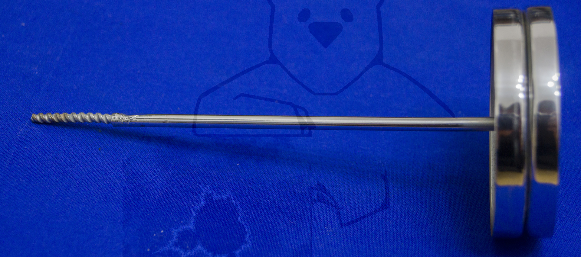 Glaszylinder zum Spritzen auskochen, Unterer Verschluss mit Gewindestange